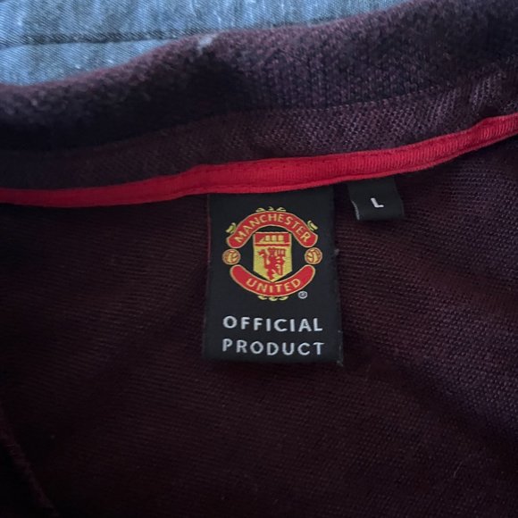Men's Manchester United Red Polo Shirt Size Large Official Product - Picture 3 of 4